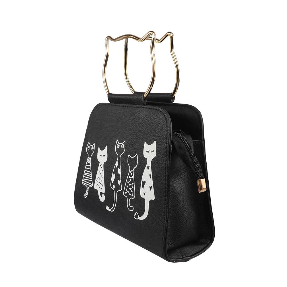 The Happy Cat Shop | Katten schouder tasje "Happy Cats" | Grijs