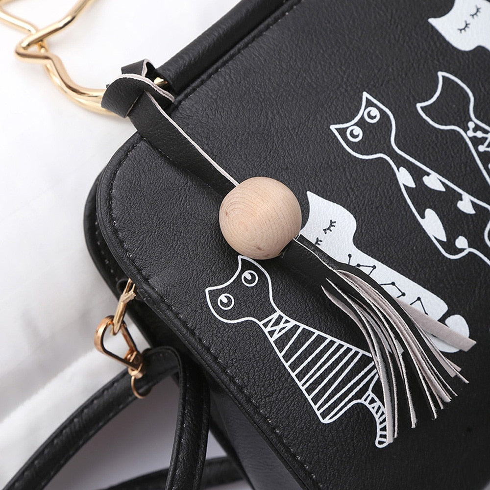 The Happy Cat Shop | Katten schouder tasje "Happy Cats" | Grijs