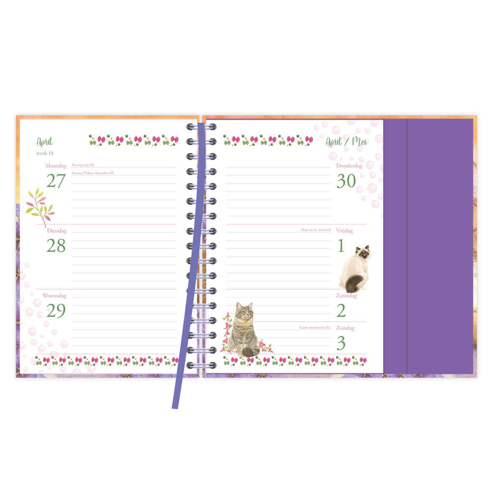 Franciens katten spiraalagenda (luxe) Merah 2026