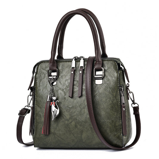 Katten schoudertas Vintage | Groen