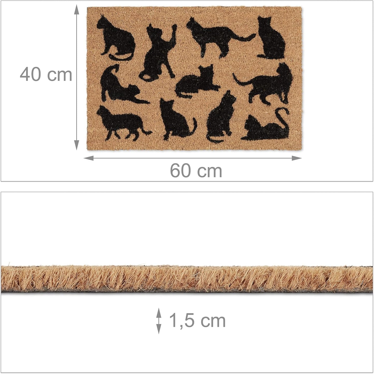 Deurmat katten silhouetten