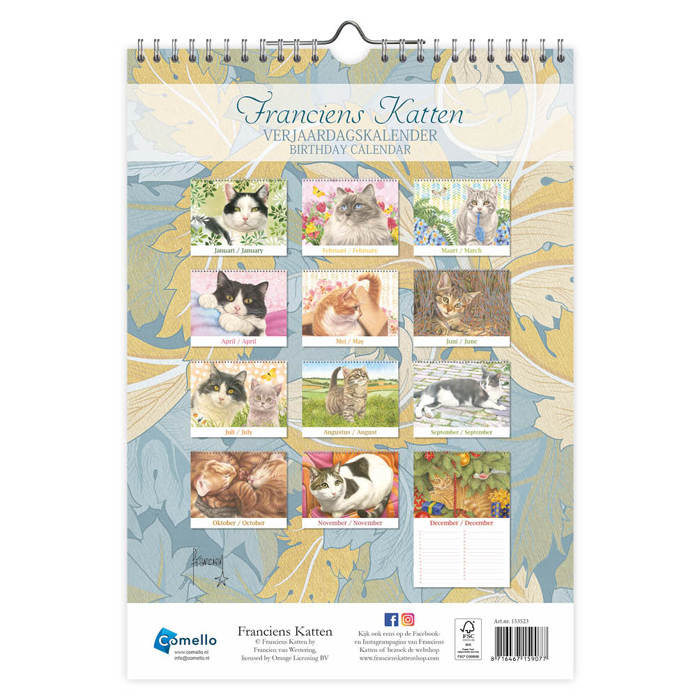 Franciens katten verjaardagskalender “Saartje”