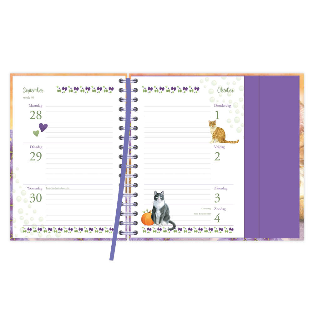 Franciens katten spiraalagenda (luxe) Merah 2026