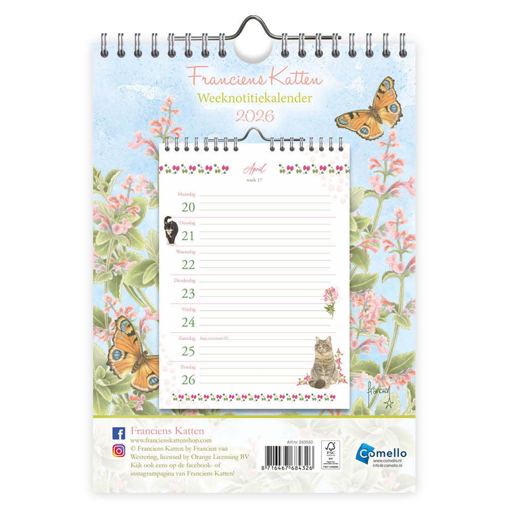 Franciens katten WEEKnotitiekalender Nacho 2026