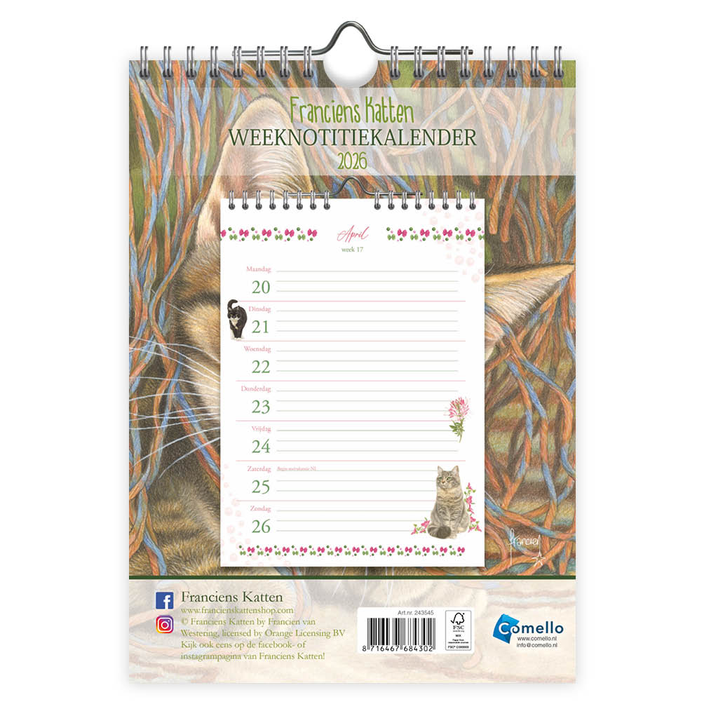 Franciens katten WEEKnotitiekalender Evi 2026