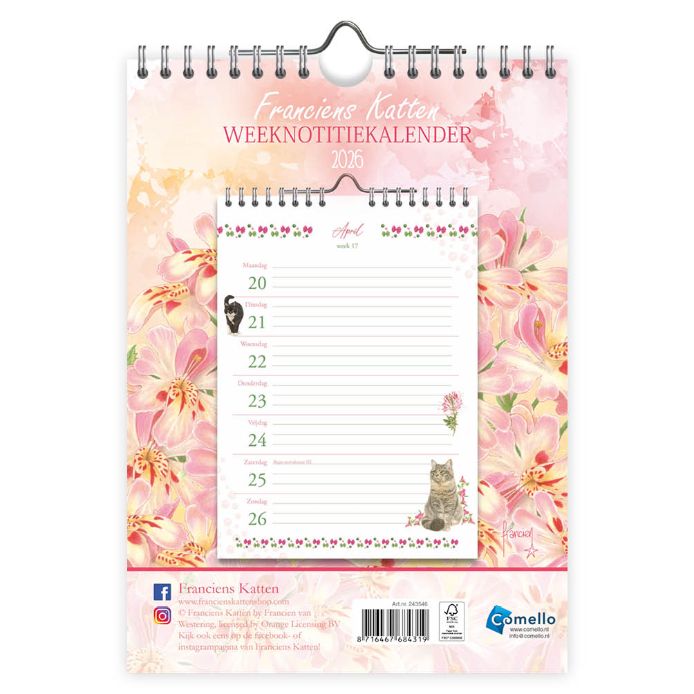 Franciens katten WEEKnotitiekalender Mizu 2026