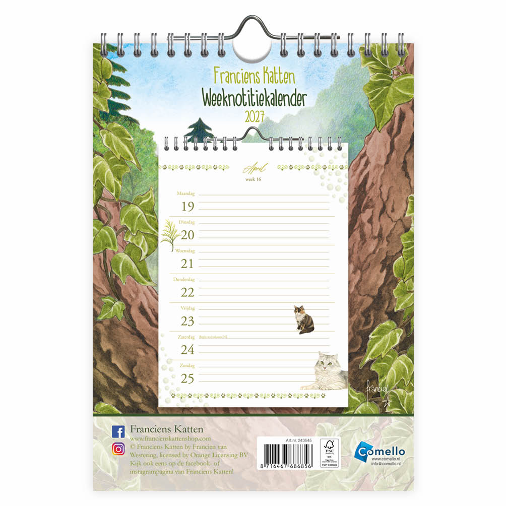 Franciens katten WEEKnotitiekalender Bailey 2027