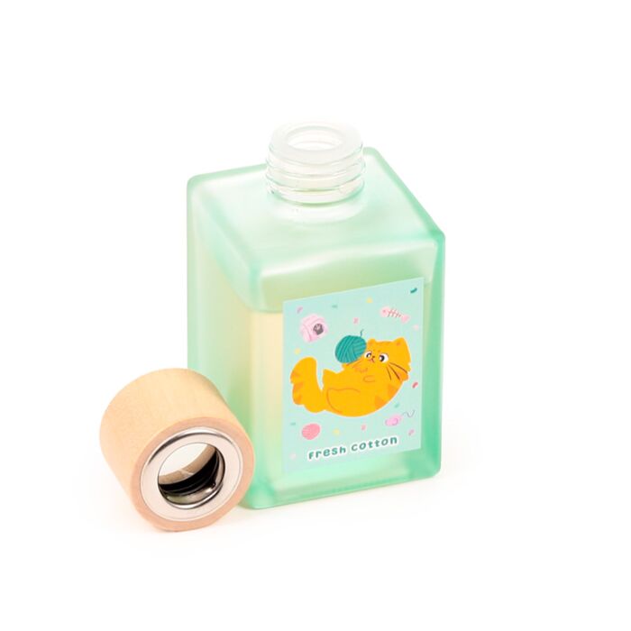 Kat geurstokjes diffuser – Fris Katoen – Vegan & Huisdiervriendelijk