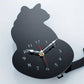 Kat_klok_zwart_met_stil_uurwerk-42x18 cm