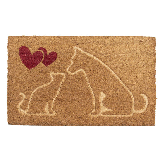 Kat en hond deurmat kokos