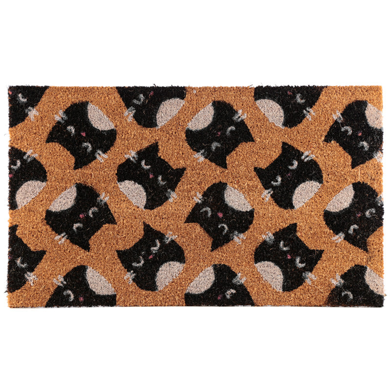 Katten deurmat met zwart-witte kattenkopjes