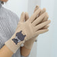 Katten handschoenen touchscreen Beige "Kat met strikje"