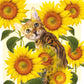 Katten kaart - kat met zonnebloemen