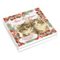 Katten kerstkaarten 10 stuks | Tuxedo kat in sneeuw – Kittens met kersttak en rode kerstdecoratie