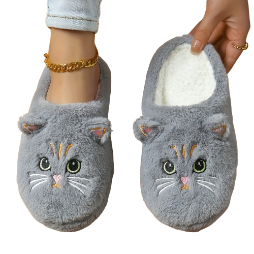 Katten pantoffels Grijs “Snoezepoes”