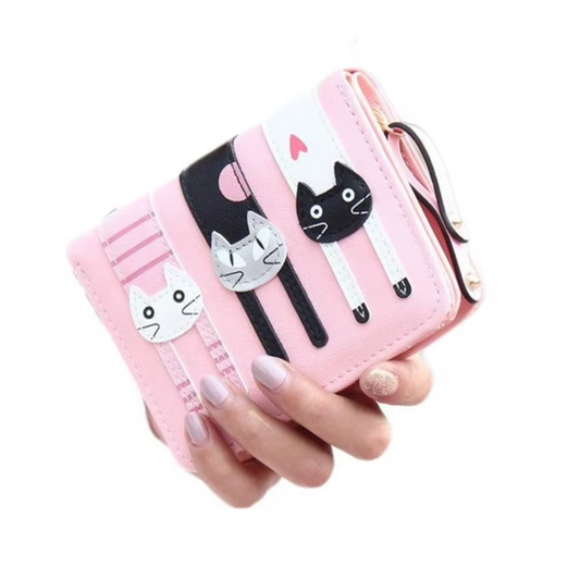 Katten portemonnee "Happy Cats" | Roze