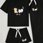 Katten pyjama set 3-delig zwart “Cute Cat” | PRE-ORDER