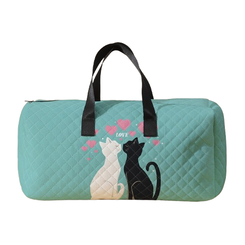 Weekendtas / sporttas turquoise “Kattenliefde” | PRE-ORDER