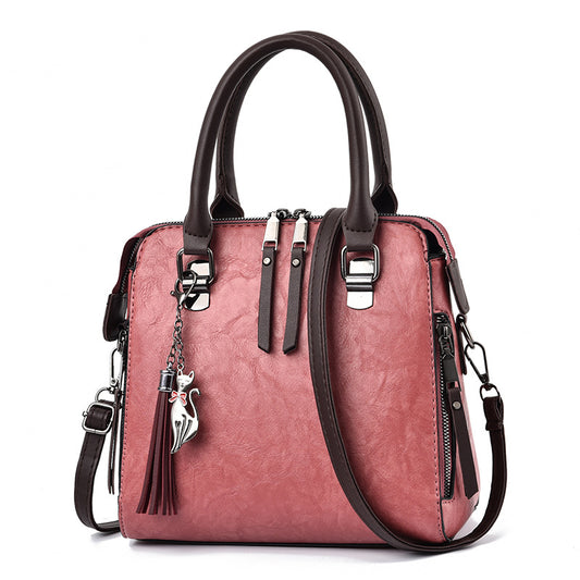 Katten schoudertas Vintage | Donker Roze