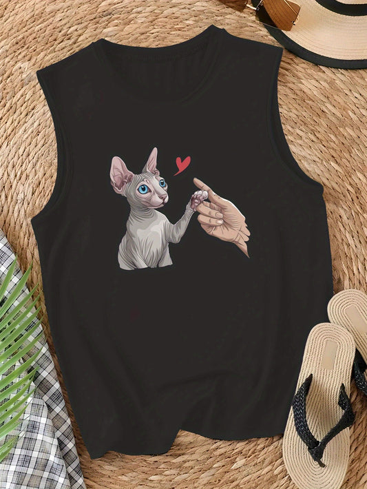 Katten shirt – Tanktop zwart Sphynx | PRE-ORDER