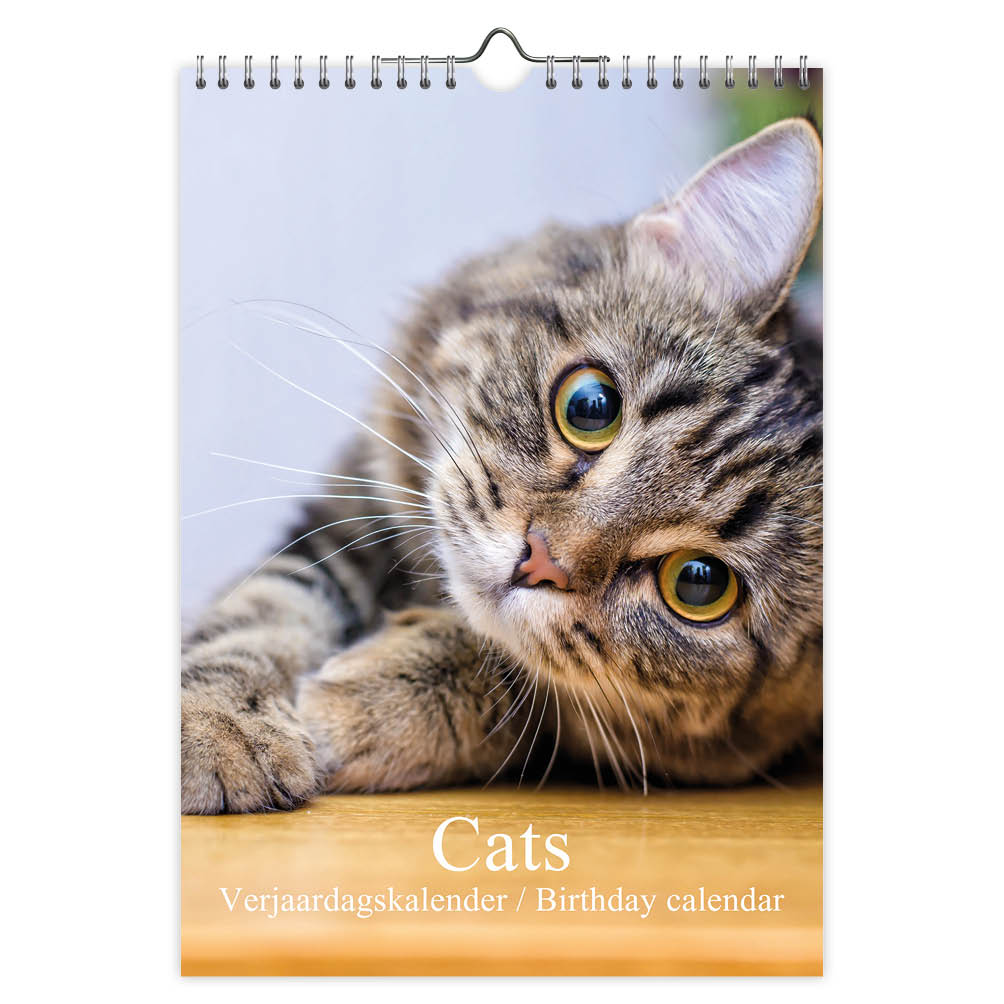 Katten verjaardagskalender A4