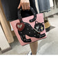 Katten handtas schoudertas roze “Black Beauty”
