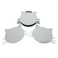 Katten onderzetters gemêleerd grijs 3d geprint in kattenkop vorm, 6 stuks in zwart bakje