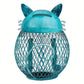 Katten spaarpot met dop, groen blauw 14,5 x 10,8 m