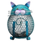 Katten spaarpot blauw groen kat metaal