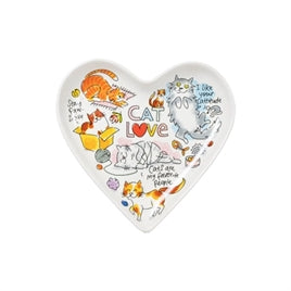 Blond Amsterdam hart bord 22 cm "Cat Love"
