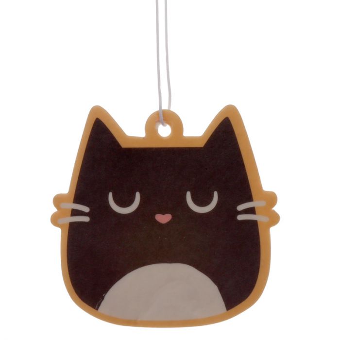 Geurhanger zwart witte kattenkop met oranjebloesem geur. Met handig elastisch ophangkoordje.