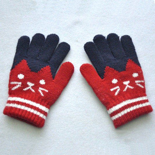 Katten handschoenen kind | Rood