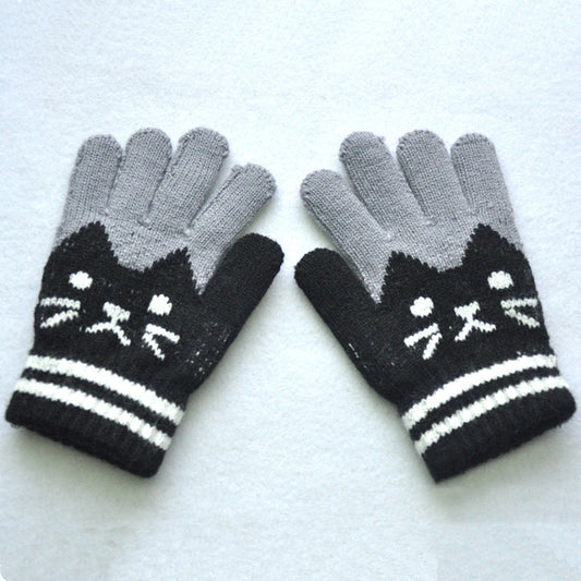 The Happy Catshop | Katten handschoenen kind | Zwart