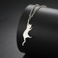 Kattenketting hangende kat zilver RVS "Purrfectly Hanging"