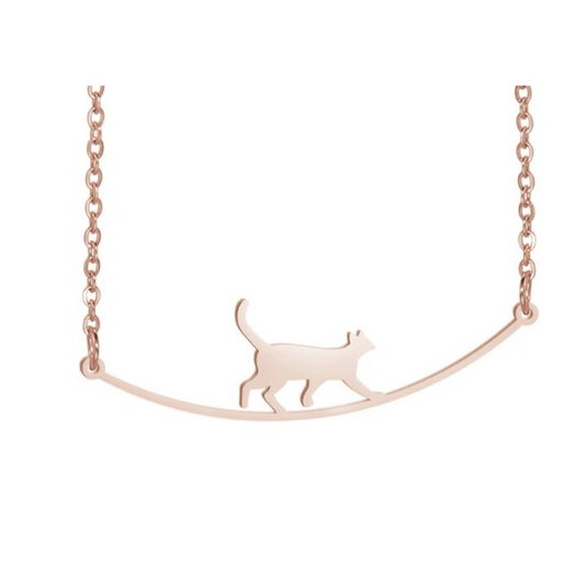 Ketting Rosé Goud “Kat in balans”