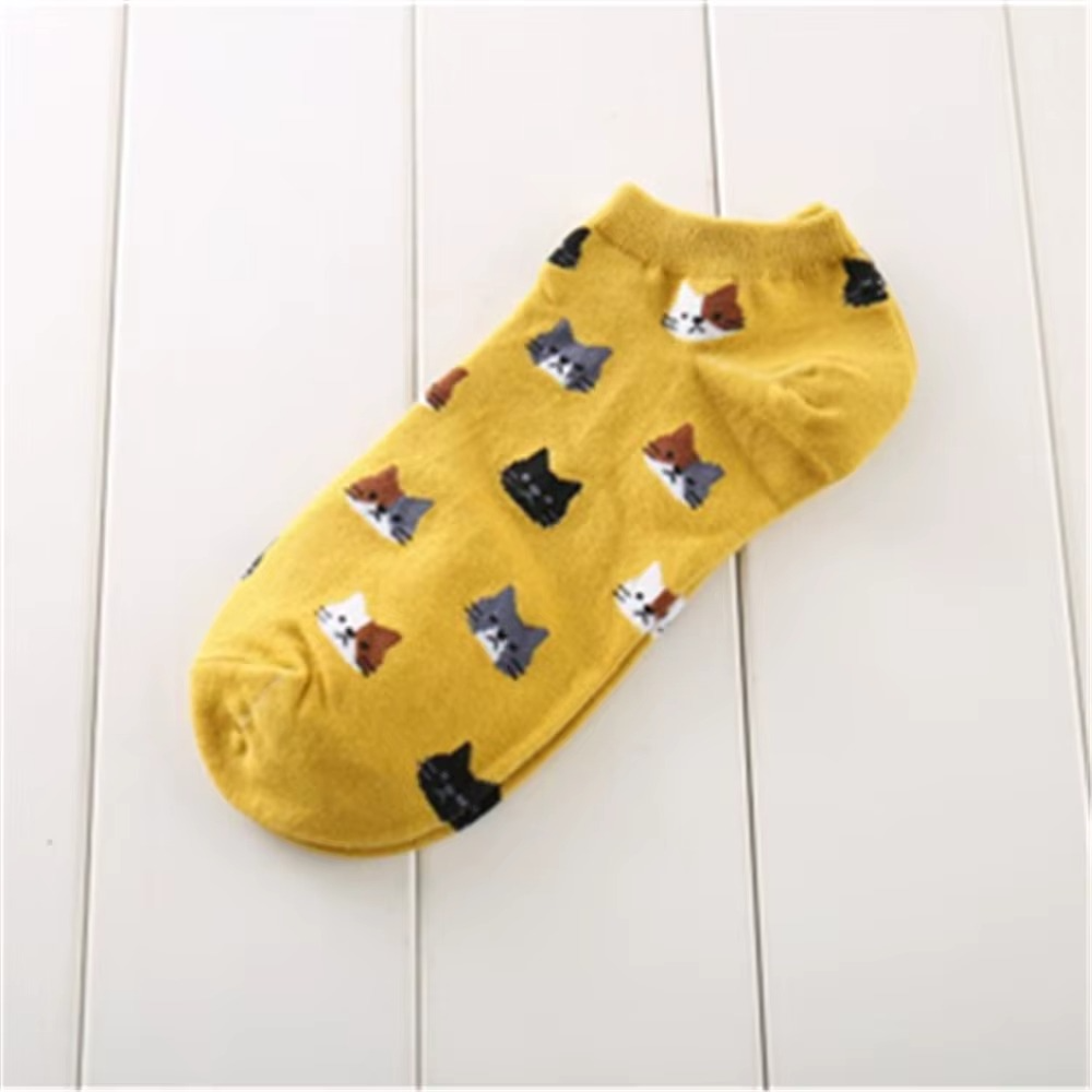 Katten sneaker sokken 5 paar “Kattenkoppen”