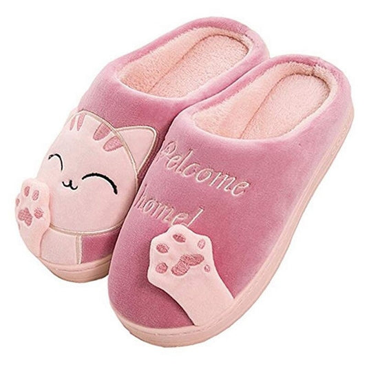 The Happy Cat Shop | Katten pantoffels met antislip zolen | Oud Roze