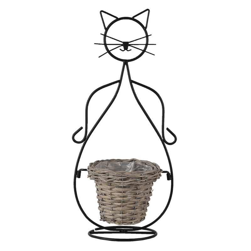 Katten plantenbak / plantenhouder "De eigenwijze kat"