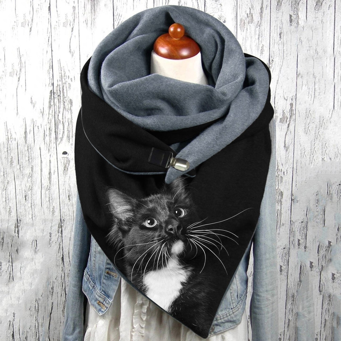 The Happy Cat Shop | Katten wikkelsjaal "Tuxedo Kat"