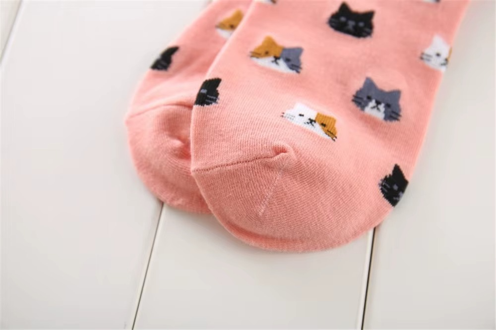 Katten sneaker sokken 5 paar “Kattenkoppen”