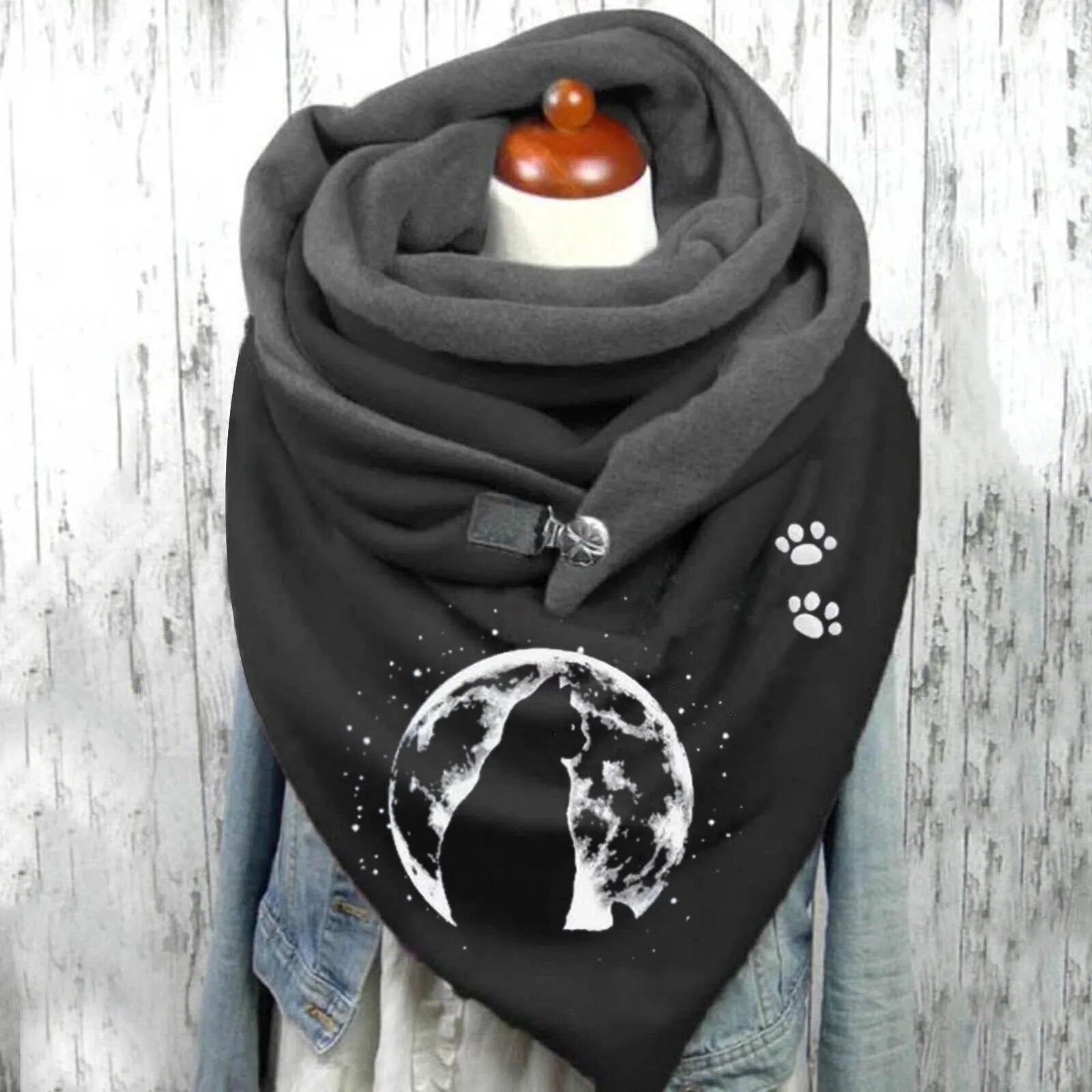 The Happy Cat Shop | Katten wikkelsjaal "Zwarte kat voor de maan"