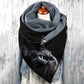 The Happy Cat Shop | Katten wikkelsjaal "Zwarte kat met blauw-groene ogen"