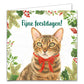 Katten kerstkaarten 10 stuks | Kat met kerstmuts – kat met strikje