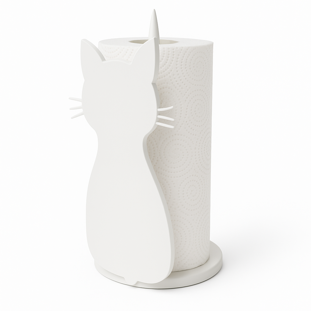 Keukenrolhouder kat wit