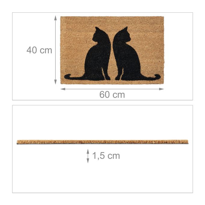 Katten deurmat kokos “Cat Duo”