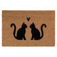 Kokos deurmat katten – silhouette katten met hartje