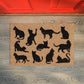 Deurmat katten silhouetten