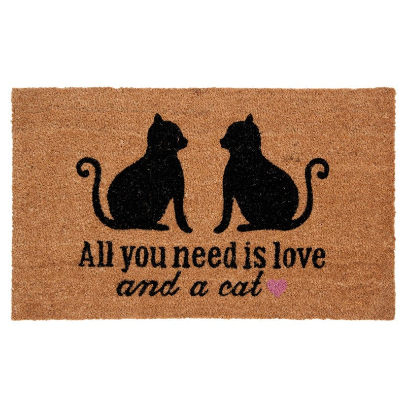 The Happy Cat Shop | Kokos deurmat katten “All you need is love and a cat”