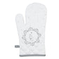 Katten ovenwant wit met grijze katjes in decoratieve cirkel