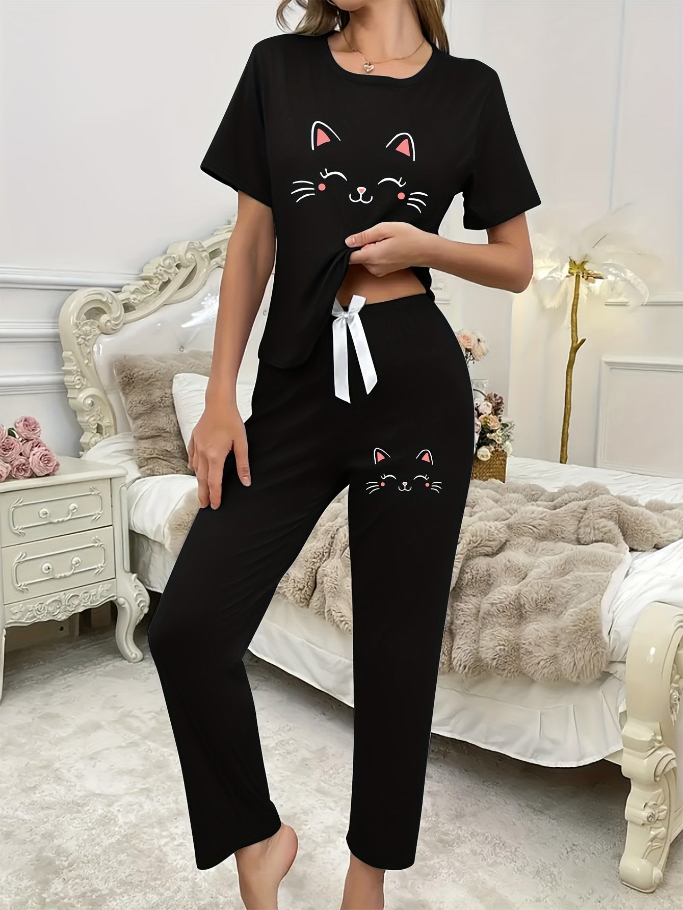 Katten pyjama 3-delig zwart “Zoet Snoetje” | PRE-ORDER